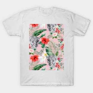 Tiger Between Blooming Plants T-Shirt